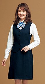 Aラインスカート(53cm丈) ドット柄のストライプ 93-51763