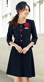 56463 en joie(アンジョア) 2WAYストレッチでシワになりにくい清涼フレアースカート(53cm丈) 無地 93-56463