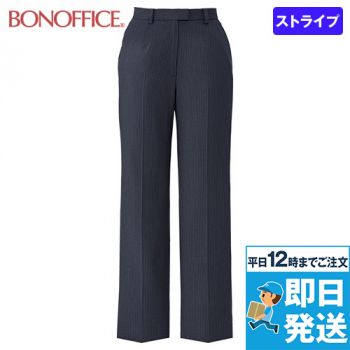 Bonmax AP6262 [通年]裾上げらくらくパンツ[ストライプ/ストレッチ]