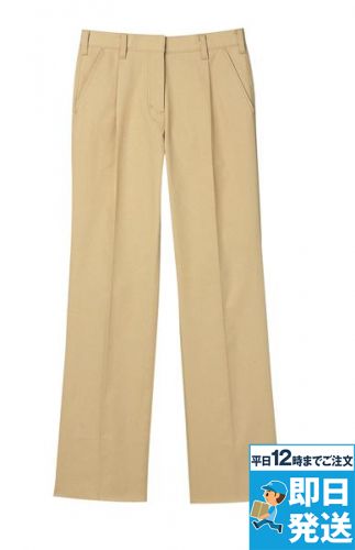 CAL052 キャリーン ストレッチタックストレートパンツ