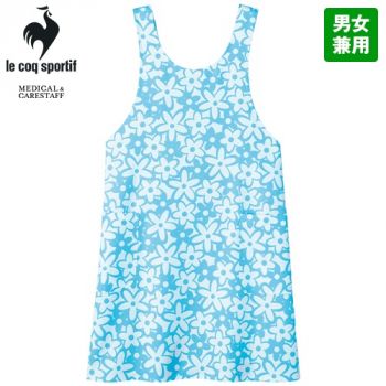 [廃番]UZL7021 ルコック 花柄 胸当てエプロン(男女兼用)