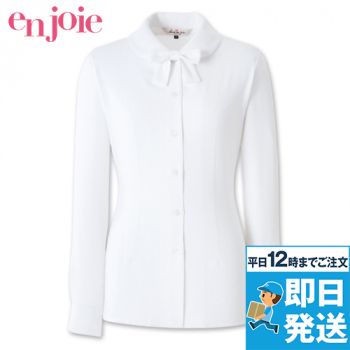 en joie(アンジョア) 01170 [通年]ふんわりオーラの丸襟に優しい印象のリボン付き長袖ブラウス