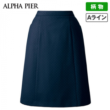 アルファピア AR3865 [通年]ドット柄のウール混Aラインスカート