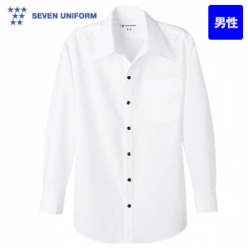 WH7612-0 セブンユニフォーム オープンカラーシャツ/長袖(男性用)