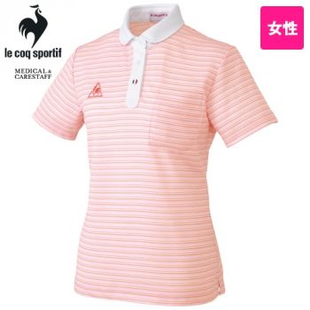 UZL8024 ルコック ボーダーニットポロシャツ(女性用)