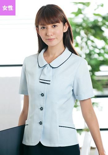 [廃番]アルファピア AR1665 ライトジャケット(リボン付き) サマーチドリ ドライ 左胸ポケ 洗濯OK