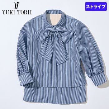 ユキトリイ YT1730 [通年]八分袖ブラウス(リボン付き)[紫外線カット/接触冷感]