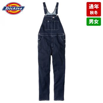 コーコス D-689 [通年]Dickies ストレッチシルキーデニム オーバーオール つなぎ[男女兼用]