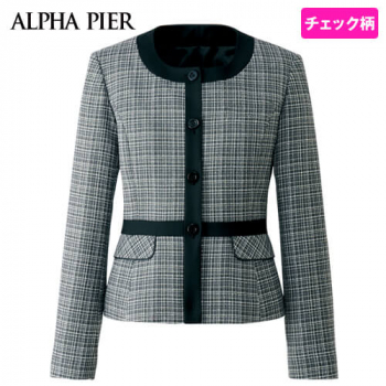 アルファピア AR4844 [通年]ノーカラージャケット グラデーションチェック