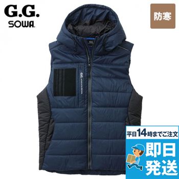 桑和GG 002406[秋冬用]フード付き防寒ベスト