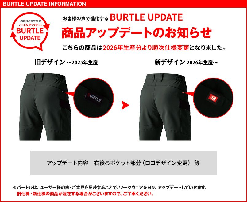 9712 バートル パンツのアップデート