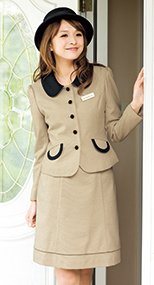 en joie(アンジョア) 51522 上品可愛いベージュのAラインスカート 無地 93-51522