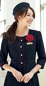 en joie(アンジョア) 86460 清楚で上品なジャケット(胸元リボン付き) 無地 93-86460