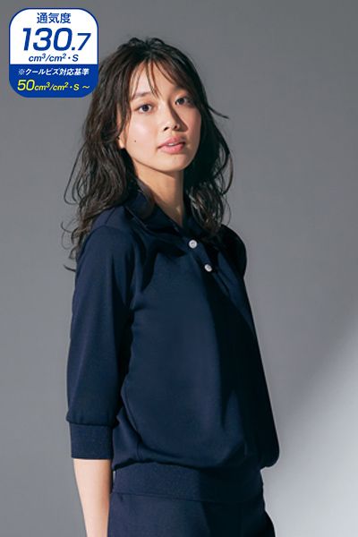 Mary Quant M13061 [春夏用] 六分袖ポロシャツ [ニット]