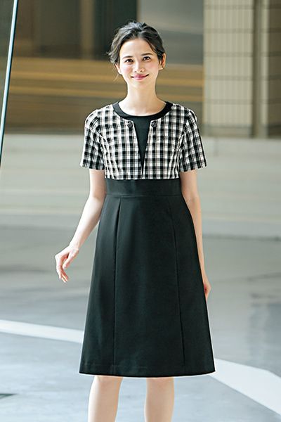 Mary Quant M53391 [春夏用]ワンピース[チェック柄/ストレッチ/帯電防止]