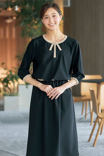 Mary Quant M57031 [通年]七分袖ワンピース[ニット/ストレッチ/吸汗速乾/透け防止]