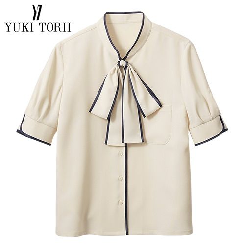 ユキトリイ YT1723 [春夏用]ブラウス(リボン付き) [ストレッチ/防シワ]