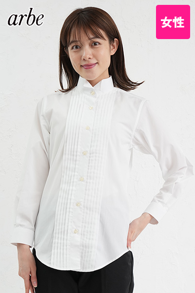 KM-4091 チトセ(アルベ) ピンタックウイングカラーシャツ(女性用)