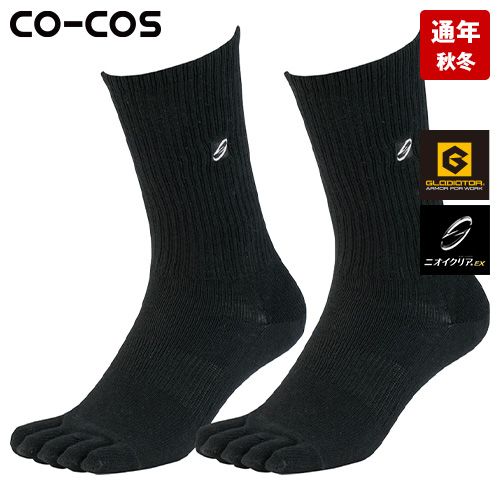 コーコス G-8425 [通年]ニオイクリア 90°クルー5本指2P