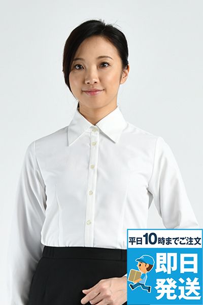 SB7502 nuovo(ヌーヴォ) 透け防止優先派長袖ブラウス[高い透け防止性]