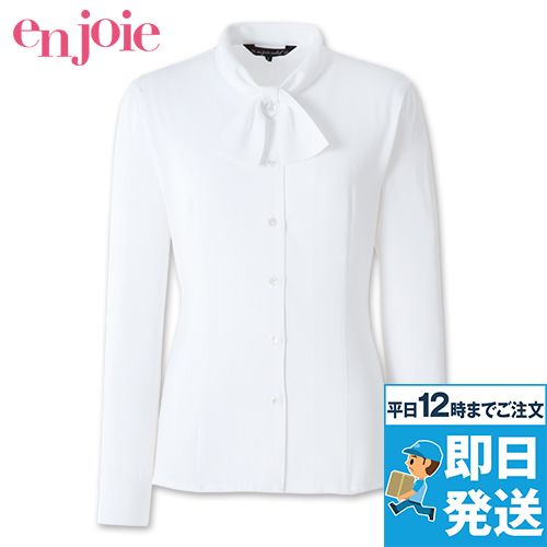 en joie(アンジョア) 01073 [通年]リボン風の襟が清楚な長袖ブラウス