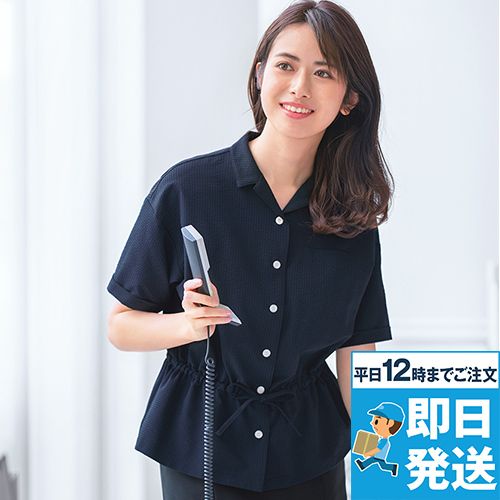 Enjoy ESA735 [春夏用]オーバーブラウス [チェック/ストレッチ/吸汗速乾/防透/消臭]