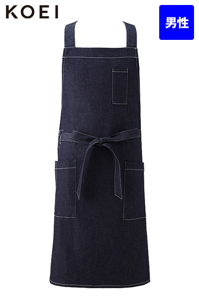 MD90 興栄繊商 胸当てデニムエプロン(男性用)