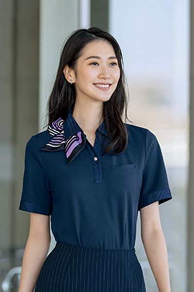 Selery S-37071 37079 [春夏用]オフィスポロシャツ [ニット/制菌/消臭/防汚/抗ウイルス/リボン付き]