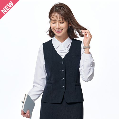 GROW GVEL2561 [通年]ベスト[ストレッチ/ストライプ/ニット]