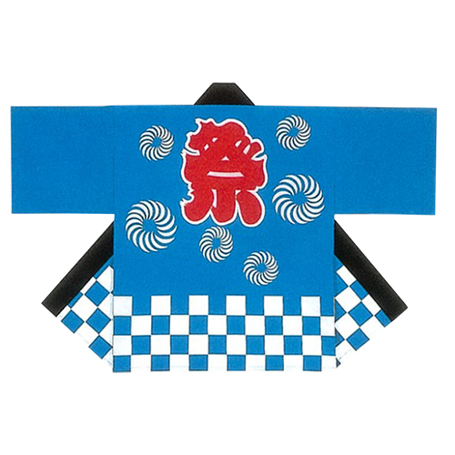 祭り袢天(C柄) ハチマキ付き 綿100%（テスト）