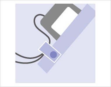 ポケット口PHS・PDA落下防止タブ ストラップを留めるタブを装備し落下を防ぎます。