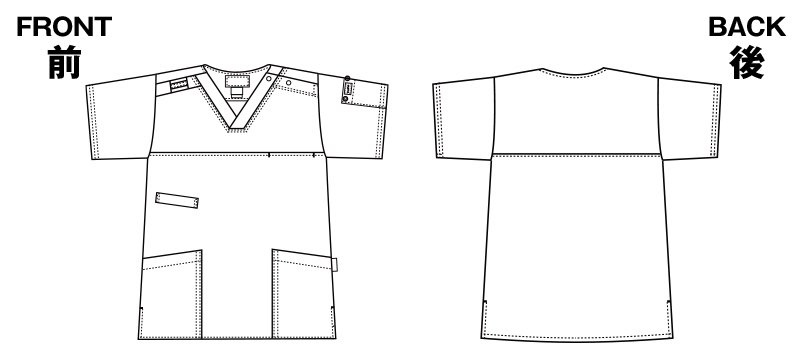 7040SC FOLK(フォーク)×Dickies スクラブ(男女兼用)のハンガーイラスト・線画