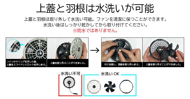 自重堂 FA25112 空調服ワンタッチファン 25V超大風量連続モード対応