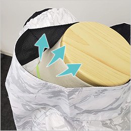 ウェアと首の後ろの間を風・空気が通るので、涼しさアップ