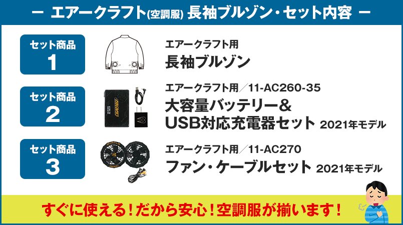 エアークラフト(空調服)のセット内容