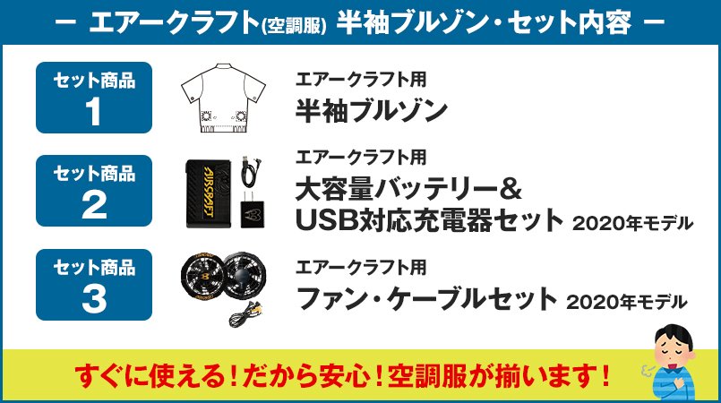 エアークラフト(空調服)のセット内容