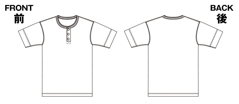 85-5004 ヘンリーネック Tシャツ(5.6オンス)のハンガーイラスト・線画