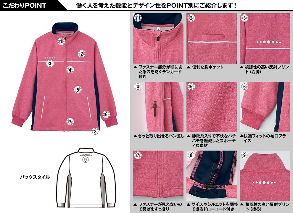 自重堂WHISEL WH90245 ハーフジャケットのこだわりPOINT