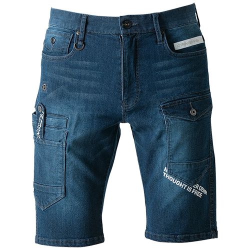 アイズフロンティア 7454 [春夏用]接触冷感ストレッチデニムハーフ