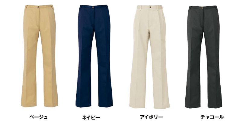 AZ54503 アイトス チノパンツ(女性用) 脇ゴム ノータック 色展開