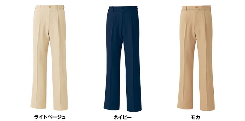 AZ7643 アイトス チノパンツ(男性用)ワンタック 脇ゴム 色展開