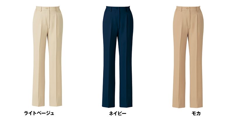AZ7644 アイトス チノパンツ(女性用)ワンタック 脇ゴム 色展開