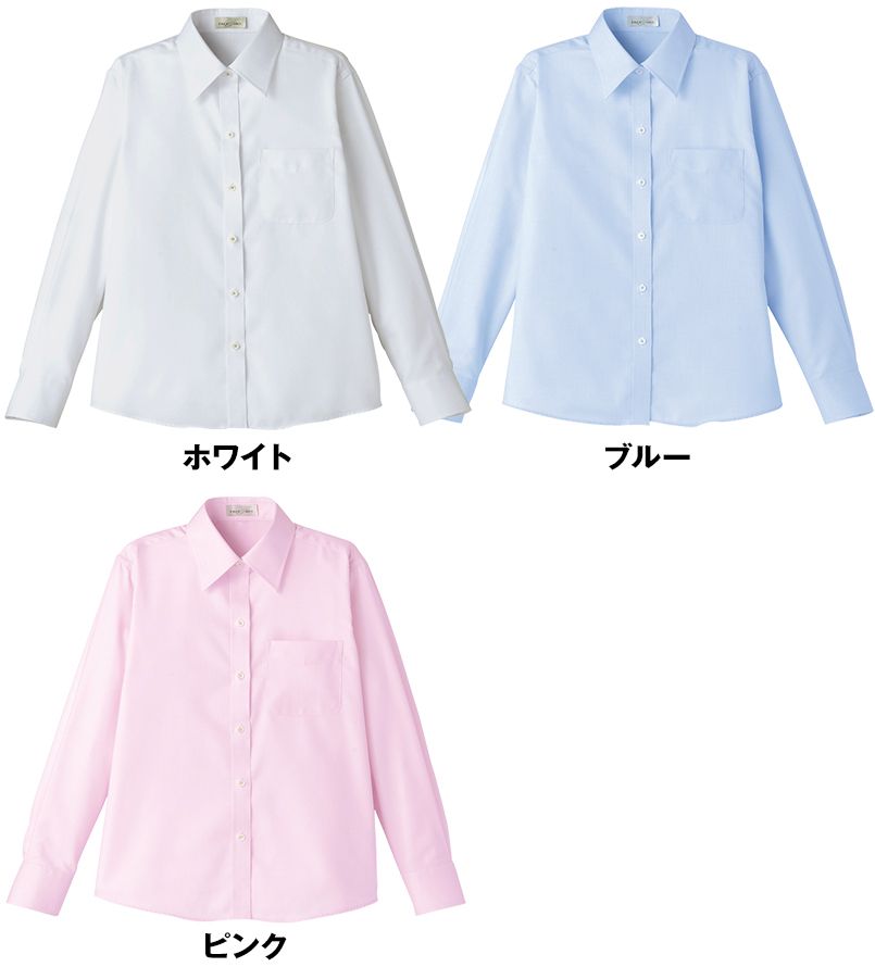 FB4012L FACEMIX 吸汗速乾ブラウス/長袖(女性用)ボタンダウン 色展開