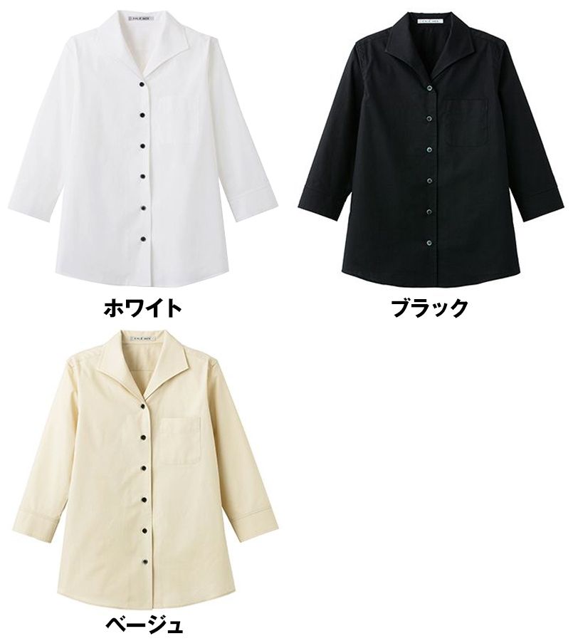 FB4027L FACEMIX 七分袖イタリアンカラーブラウス(女性用) 色展開