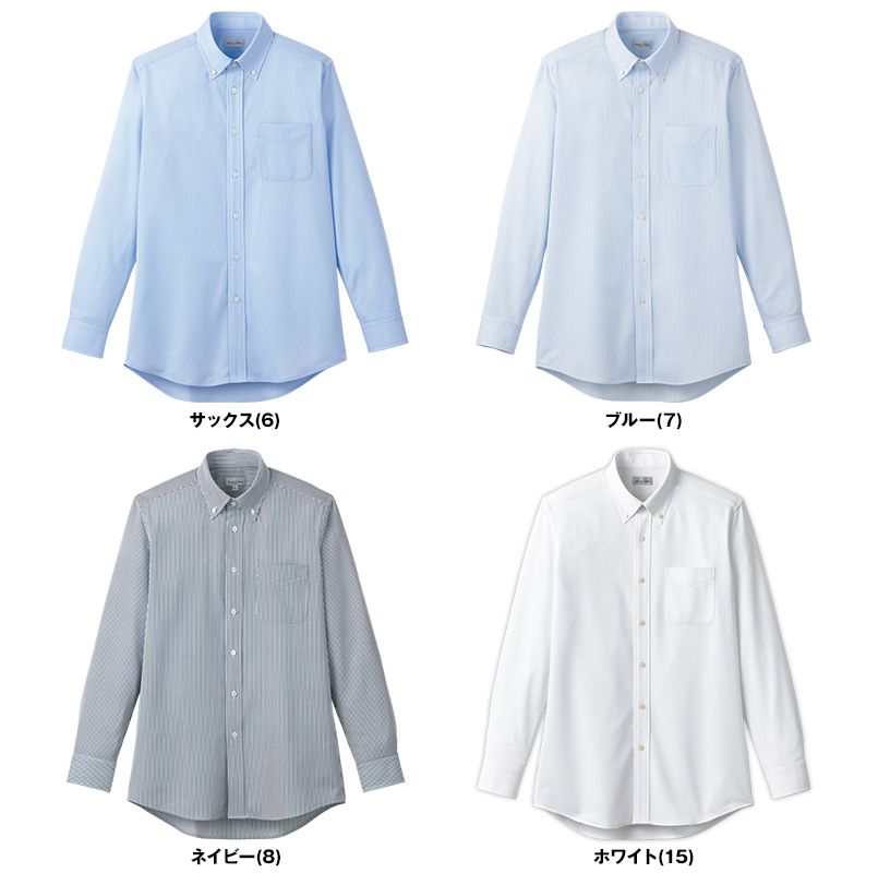 Facemix FB4557U ボタンダウンニット長袖シャツ[ポリジン加工] 色展開