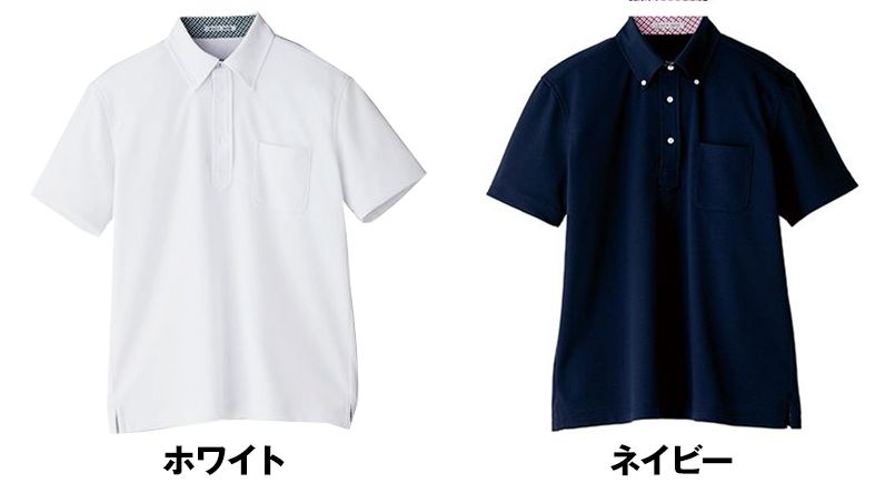FB5023M ナチュラルスマイル ドライポロシャツ チェック(男性用)ボタンダウン 色展開