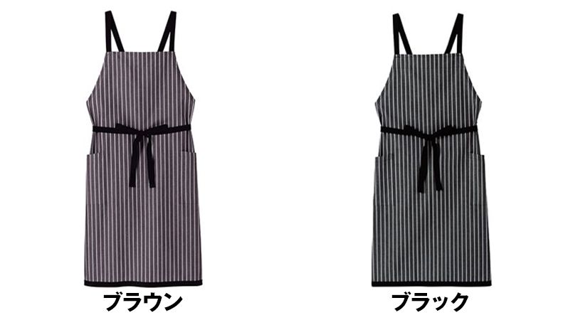 FK7122 FACEMIX ストライプ柄胸当てエプロン(男女兼用) 色展開