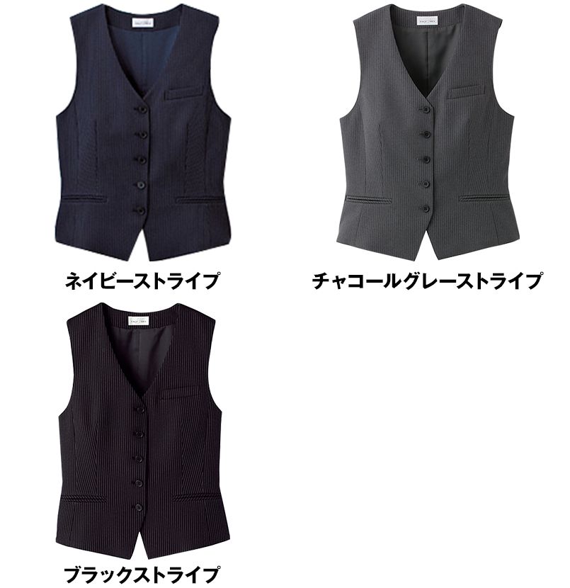 FV1301L FACEMIX/PAMIO(パミオ) ストレッチベスト(女性用) ストライプ 色展開