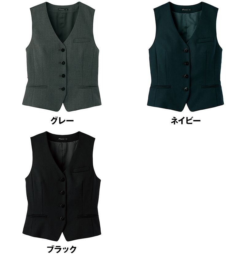 FV1305L FACEMIX/GRAND(グラン) ストレッチベスト(女性用) 無地 色展開