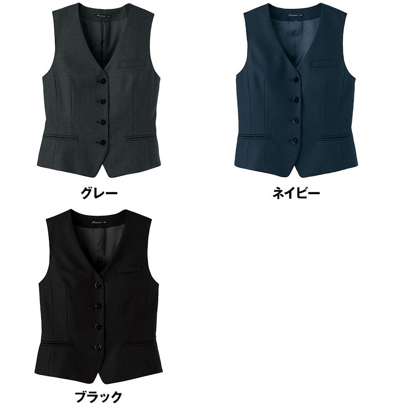 FV1307L FACEMIX/GRAND(グラン) ストレッチベスト(女性用) ストライプ 色展開